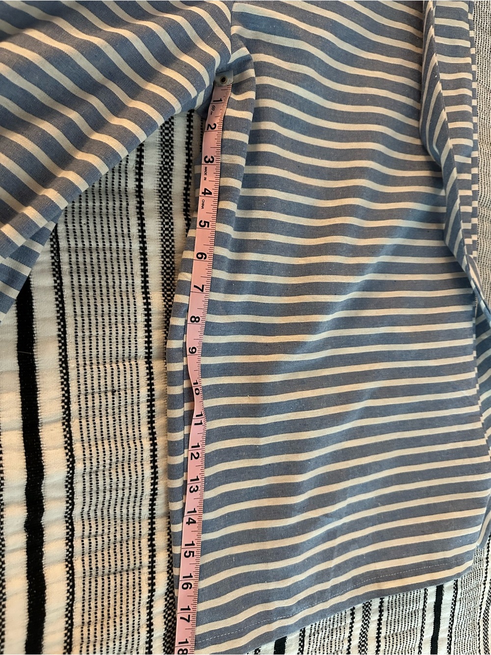 Striped Blue & White Sleeveless Junpsuit - Picture 4 of 4